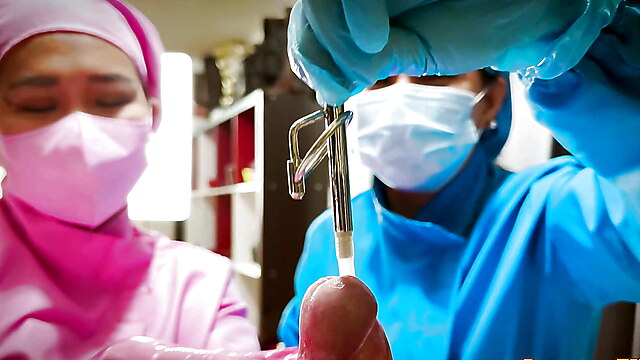 Femdom nurse torture, urethra painful, torture medicals slave, nurse insertion, domina and slave nurse