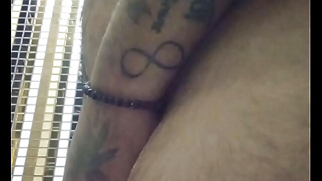 Indo glasses, chubby jerk, chubby hairy jerk off, jerks and cums, chubby glasses
