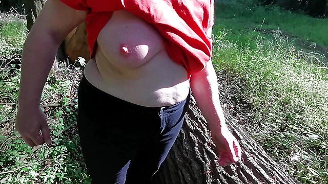 Whipping in public, lesbian hunting lesbian, outdoor public bdsm, lactating and spanking, lesbian nude public