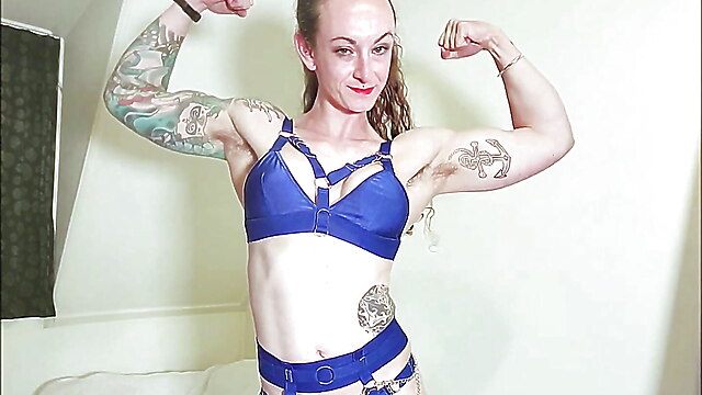 Muscle biceps, armpit show, female biceps, homemade muscle, muscle tease