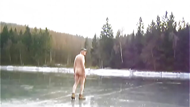 Public solo, cold naked, winter nude, dangled xxx, ice porn tube