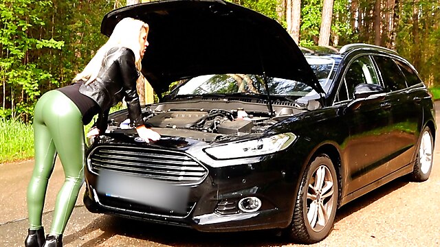 German assfuck rough, condom creampie anal, car leather, blonde german girl anal creampie, german mydirtyhobby cum